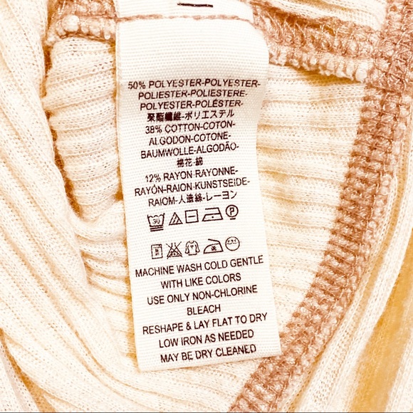 We The Free People Londontown Thermal Ribbed Tunic Top Light Beige Shirt Small - Picture 7 of 8